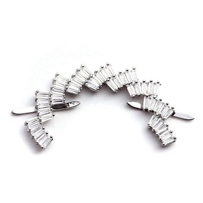 Qualität  Zinc Alloy Elegance Crystal Shoe Buckles Rainbow Shape Silver Color usine