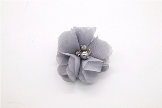 Mädchen Chiffon-Blumen Schuhklammern/Nähen Perlen Handgefertigt Blumengarn, Spitze, Chiffon Grau,schwarz,weiß,rot,blau