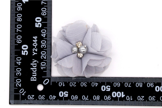 Mädchen Chiffon-Blumen Schuhklammern/Nähen Perlen Handgefertigt Blumengarn, Spitze, Chiffon Grau,schwarz,weiß,rot,blau