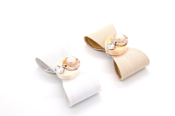 Schuhblume mit farbigem Schleifenband, handgefertigte Schuhverzierungen und Blumen Fadenband Beige, Weiß, Schwarz, Rot, Blau