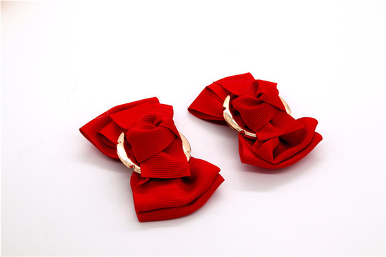 Schuhblume mit farbigem Schleifenband, handgefertigte Schuhverzierungen und Blumen Fadenband Beige, Weiß, Schwarz, Rot, Blau