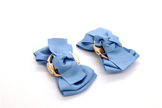 Schuhblume mit farbigem Schleifenband, handgefertigte Schuhverzierungen und Blumen Fadenband Beige, Weiß, Schwarz, Rot, Blau
