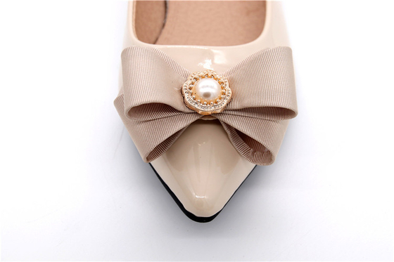Schuhblume mit farbigem Schleifenband, handgefertigte Schuhverzierungen und Blumen Fadenband Beige, Weiß, Schwarz, Rot, Blau