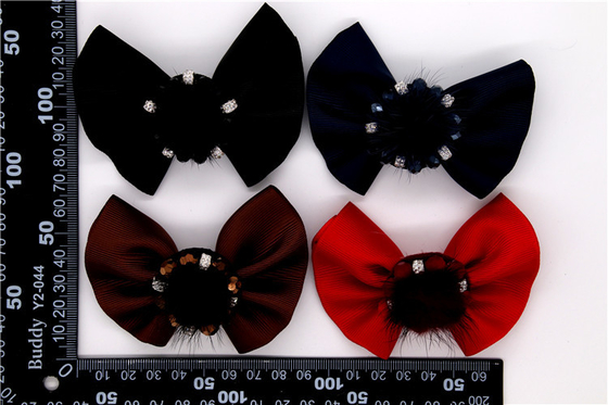 Schuhblume mit farbigem Schleifenband, handgefertigte Schuhverzierungen und Blumen Fadenband Beige, Weiß, Schwarz, Rot, Blau