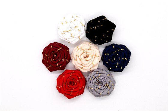 Handgesinterte Kantenblume/Mädchenblume aus Satinbändern/Handsimulierte Blume Verschiedene Farben Stoff, Wolle