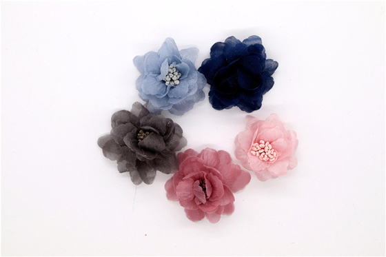 Mädchen Chiffon-Blumen Schuhklammern/Nähen Perlen Handgefertigt Blumengarn, Spitze, Chiffon Grau,schwarz,weiß,rot,blau