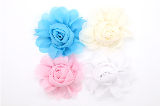 Mädchen Chiffon-Blumen Schuhklammern/Nähen Perlen Handgefertigt Blumengarn, Spitze, Chiffon Grau,schwarz,weiß,rot,blau