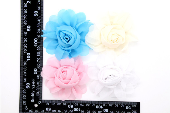 Mädchen Chiffon-Blumen Schuhklammern/Nähen Perlen Handgefertigt Blumengarn, Spitze, Chiffon Grau,schwarz,weiß,rot,blau