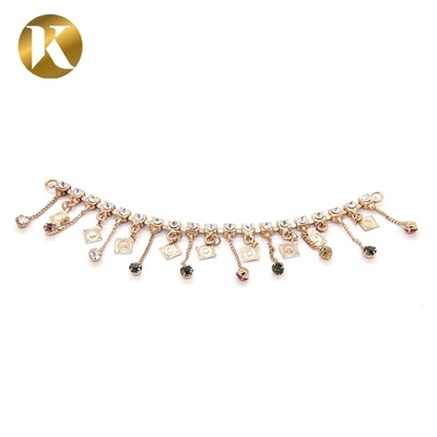 Wenzhou Kml Großhandel kundenspezifische beliebte Gold Diamant Schuhzubehör Schnallenkette