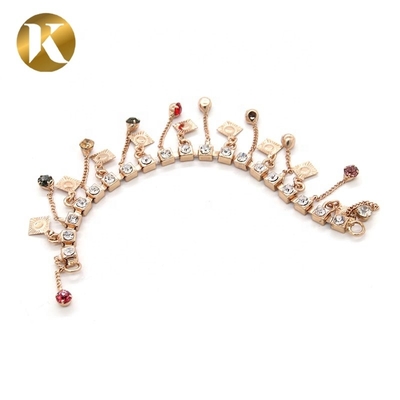 Wenzhou Kml Großhandel kundenspezifische beliebte Gold Diamant Schuhzubehör Schnallenkette
