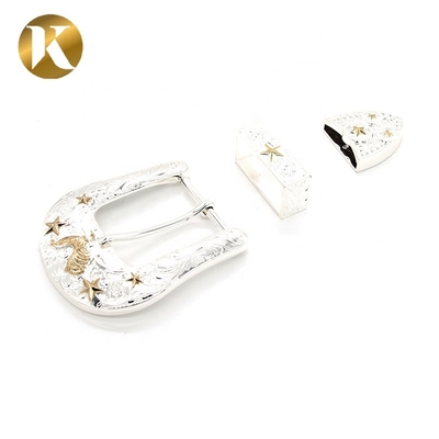 Wenzhou KML Custom Logo Mode 2 Farbe Silbermetall Zinklegierung Pin Gürtel Buckle