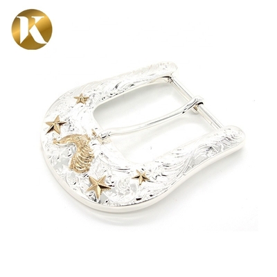 Wenzhou KML Custom Logo Mode 2 Farbe Silbermetall Zinklegierung Pin Gürtel Buckle