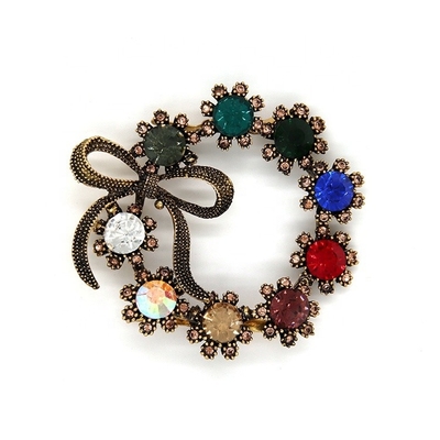 Antike Bronze Vintage Schuhschnalle Ersatz Kreis Kristallschnalle