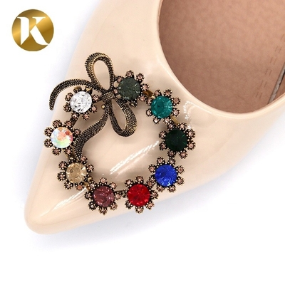 Antike Bronze Vintage Schuhschnalle Ersatz Kreis Kristallschnalle