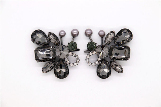 Y-Form Strass Schuhklemmen 100mm * 95mm Nickel / Schwarz / Gold Farbe