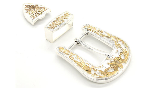 Custom Logo Silberplattiert Pin Gürtel Buckles 35MM mit einfachem Aussehen